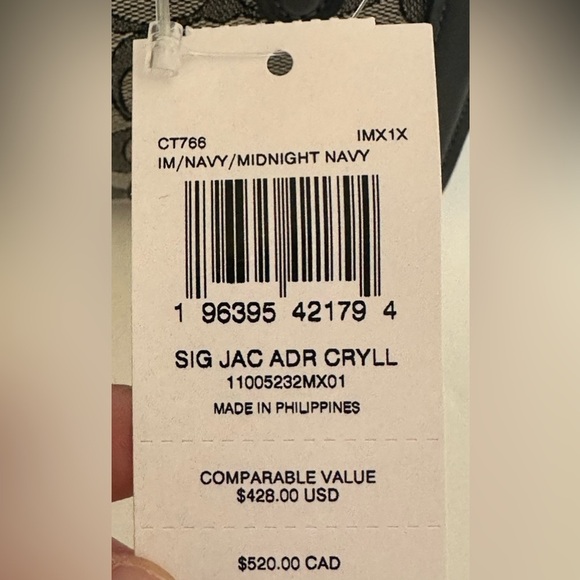 NWT Coach Andrea Carryall Bag In Signature Jacquard in Navy/Midnight Navy CT766 - Picture 11 of 16